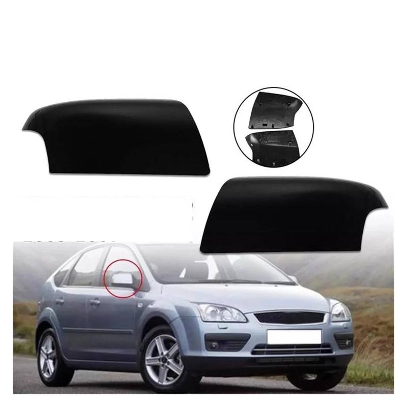 Seitenspiegelgehäuse Glänzend Schwarz Auto Rückspiegel Abdeckung Trim Seite Flügel Fall Für Ford Für Focus Für MK2 2005 2006 2007 Auto Rückspiegel Abdeckung(Links) von SQOFHA