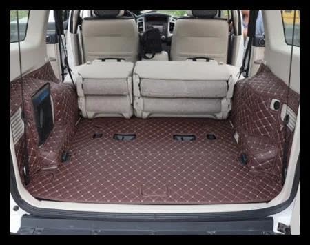 Auto Leder Kofferraummatten Benutzerdefinierte Für Mitsubishi Für Pajero V97 V93 V73 12-18Car Custom Auto Stamm Matten wasserdichte Boot Teppiche Auto Zubehör Kofferraumwanne(Coffee4-piece) von SQRHDF