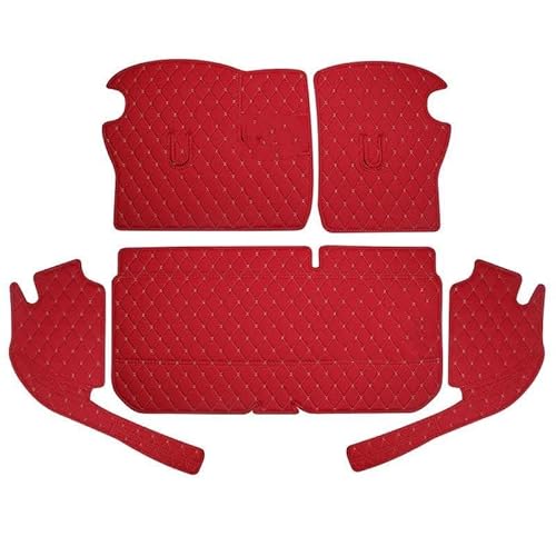 Auto Leder Kofferraummatten Benutzerdefinierte Kofferraummatten Lederteppiche Für Mini Für Cooper S ONE F54 F55 F56 F57 F60 Kofferraumwanne(Red 1 Set) von SQRHDF