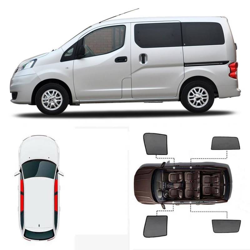 Auto Sonnenblende Magnetischer Sonnenschutz Für Seitenfenster, UV-Schutz, Strahlenblockierendes Netzvisier Für Nissan Für NV200 Auto Sonnenschutz Fenstervisiere(2 Front Door Visor) von SQRHDF