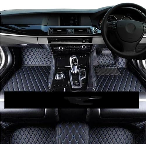 Fußmatte Pkw Auto Boden Matte Für Alfa Für Romeo 166 Typ 936 2004-2007 wasserdichte Schutz Pads Leder Matte Accesorios Auto Leder Fussmatten(RHD Black Blue) von SQRHDF