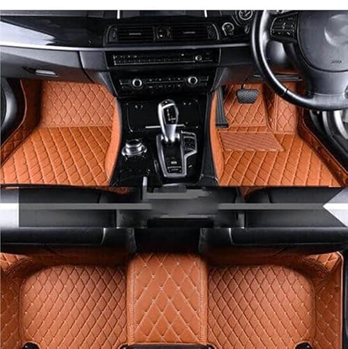 Fußmatte Pkw Auto Boden Matte Für Alfa Für Romeo 166 Typ 936 2004-2007 wasserdichte Schutz Pads Leder Matte Accesorios Auto Leder Fussmatten(RHD Brown) von SQRHDF