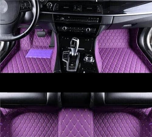 Fußmatte Pkw Auto Fußmatten Für Civic 2015-2012 Auto Dekoration Leder Teppiche Zubehör Styling Teile Schützen Wasserdicht Auto Leder Fussmatten(LHD Purple) von SQRHDF