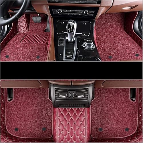 Fußmatte Pkw Auto Fußmatten Für Maserati Für Ghibli 2014 2015 2016 2017 2018 Doppel Schicht Auto Fuß Pads Benutzerdefinierte Teppich Innen Auto Leder Fussmatten(Wine-Wine) von SQRHDF