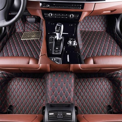 Fußmatte Pkw Maßgeschneiderte Auto-Fußmatte Für Bentley Für Mulsanne 2010–2015 2016 2017 2018 2019 2020, Autozubehör, Autoteppich Auto Leder Fussmatten(Schwarz Rot) von SQRHDF