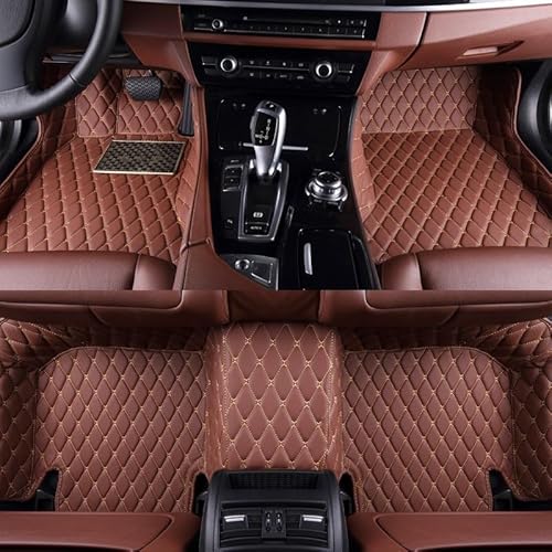 Fußmatte Pkw Rechtslenker Custom Car Floor Mat Für Hyundai Für Grand I10 Für Nios 2013-2019 Autozubehör Auto-Fußteppich Auto Leder Fussmatten(Braun) von SQRHDF