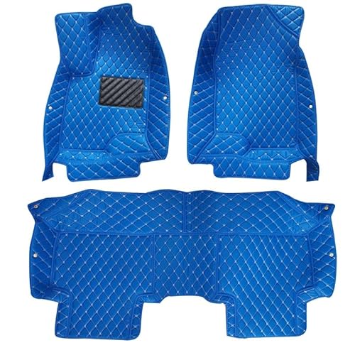 Fußmatte Pkw Rechtslenker Custom Car Floor Mat Für Nissan Für Navara D23 2015-2019 2020 2021 2022 2023 2024 Autoteppich Auto Leder Fussmatten(Blau) von SQRHDF