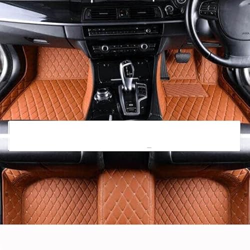 SQRHDF Fußmatte Pkw Auto Matten Für Toyota Für Prius XW30 2010-2015 Auto Langlebige Teppich Teppiche Leder Matte Anti Schmutz Boden Pad Vollen Satz Auto Leder Fussmatten(RHD Brown) von SQRHDF