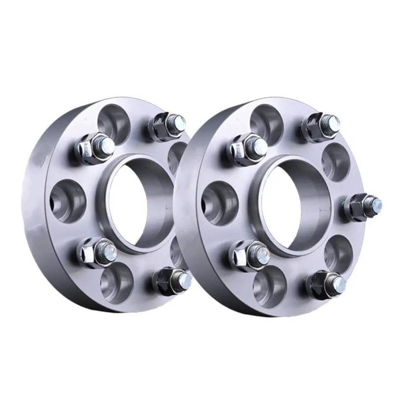 Spurverbreiterung Aluminium 2 Stück 25/30/35/40/mm PCD 5x108 CB 63,4mm Aluminium Rad Spacer Adapter 5 Lug FÜR FOCUS FÜR WINDSTAR FÜR T-BIRD FÜR MONDEO Spurverbreiterung Spurplatten(20mm silver spacers von SQRHDF