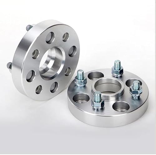 Spurverbreiterung Aluminium 2 Stück PCD 4x100 ID = OD = 56,1 Mm Auto Aluminium Rad Spacer Adapter 15/20/25/30/35/40/45mm 4lug Für Jazz Spurverbreiterung Spurplatten(2PCS 25mm Silver) von SQRHDF