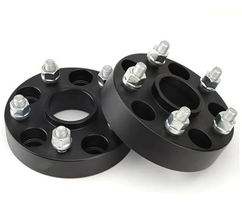 Spurverbreiterung Aluminium 2 Stück PCD 5x114,3 CB 66,5 Mm 20/25/30/35/40 Mm Aluminium-Radabstandshalter-Adapter 5 Lug SUIT Universal Car Spurverbreiterung Spurplatten(2PCS 40mm Black) von SQRHDF