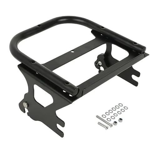 Gepäckträger 2-Up Tour-Pack Montieren Gepäck Rack Für Für Touring Für Road King Für Electra Glide FLHT FLTR FLHX 1997-2008 Motorrad Hinten Gepäckträger(Schwarz) von SQTGJJJ