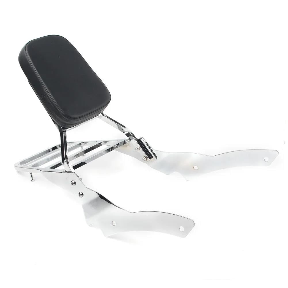 Gepäckträger Motorrad-Beifahrer-Rückenlehne Sissy Bar Mit Gepäckträgerpolster Für Drag Für Star Für V-Star 400 650 Custom 1996-2011 Motorrad Hinten Gepäckträger von SQTGJJJ