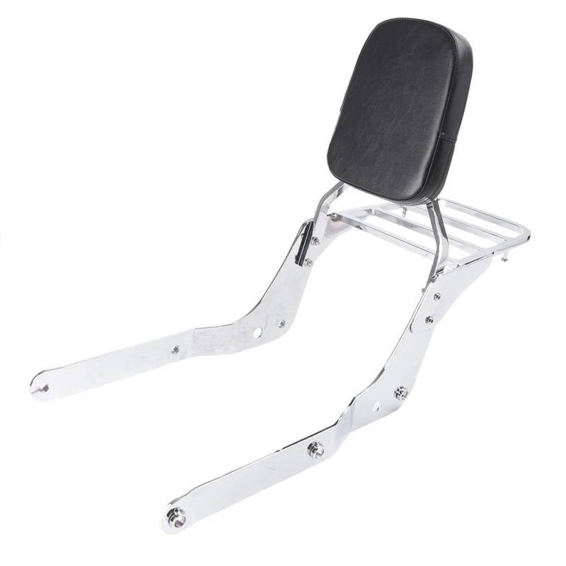 Gepäckträger Motorrad Hinten Passagier Sissy Bar Gepäck Rack Rückenlehne W/Leder Pad Für Schatten VT750C 2004-2012 Motorrad Hinten Gepäckträger(Silber) von SQTGJJJ