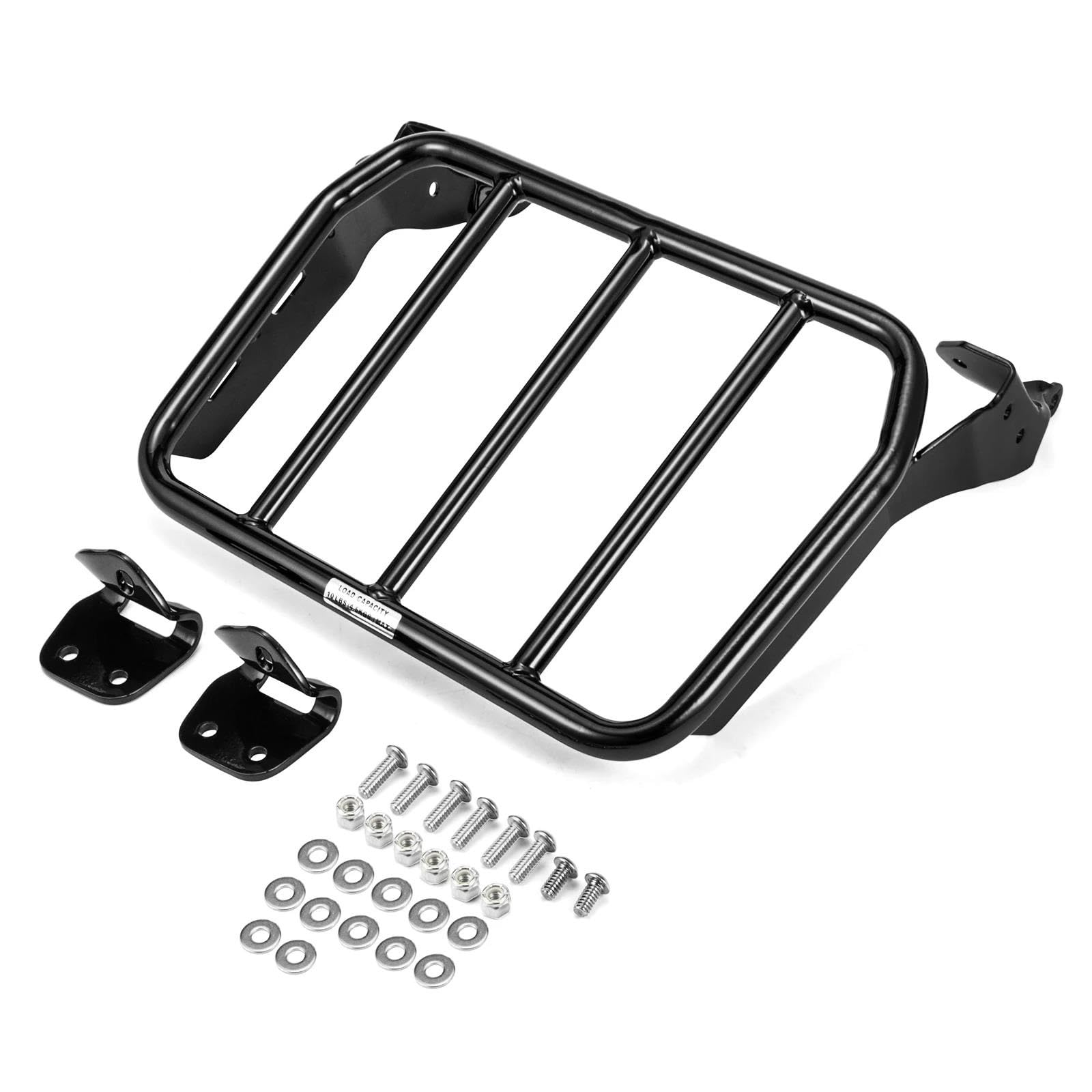 Gepäckträger Motorrad Sport Gepäck Rack Halterung Für Softail Für Breakout Für Fat Boy 2018-2024 FLFB, FLFBS, FXBR FXBRS Zubehör Motorrad Hinten Gepäckträger(Schwarz) von SQTGJJJ