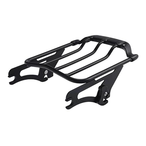 Gepäckträger Zwei Up Gepäck Rack Für Für Touring Für Street Glide Für Electra Glide Für Road Glide Für Road King 2009-2023 Motorrad Hinten Gepäckträger(Schwarz) von SQTGJJJ