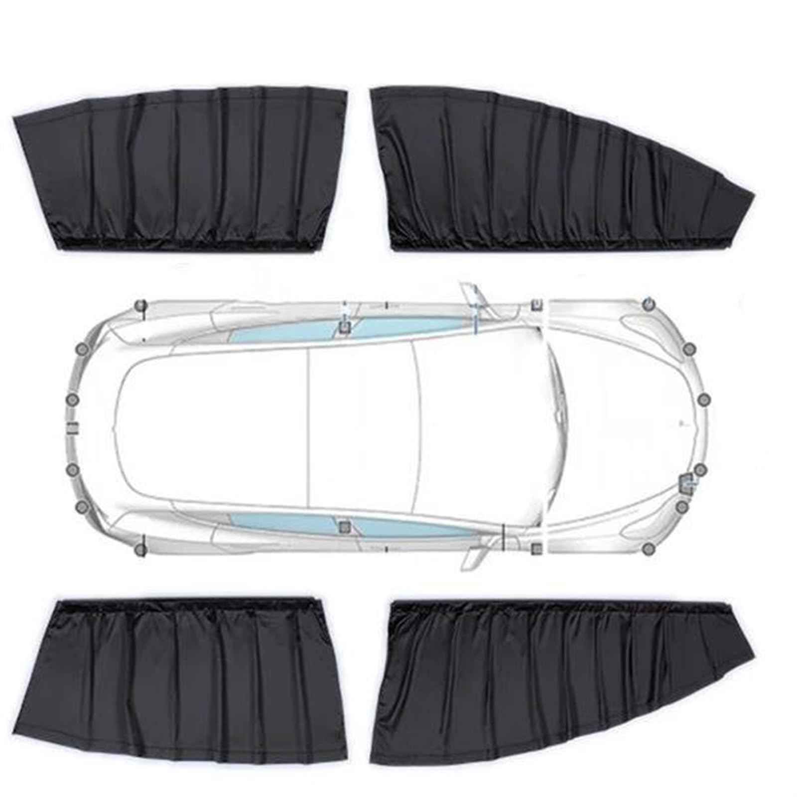 Sonnenschutz Track Style Sonnenschutz-Thermovorhang Für Tesla Für Modell Y 2017-2023 Seitenfenster-Sonnenschutz Für Camping Isolierter Sonnenschutz Sonnenblende Auto(4PCS Black) von SQWDWEGF