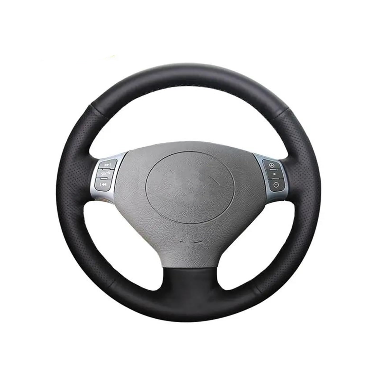 Lenkradbezug Handgenähte Auto-Lenkradabdeckung Aus Schwarzem Echtleder Für Chery Für Tiggo 2007–2009 Auto Lenkradabdeckung(Grey) von SQYHGJ