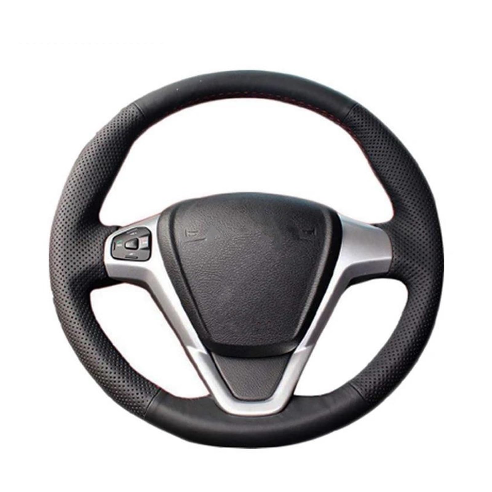 Lenkradbezug Künstliche Leder-DIY-handgenähte Autolenkradabdeckung Für Ford Für Fiesta 2008-2013 Für EcoSport 2013-2016 Autozubehör Auto Lenkradabdeckung(Grey) von SQYHGJ