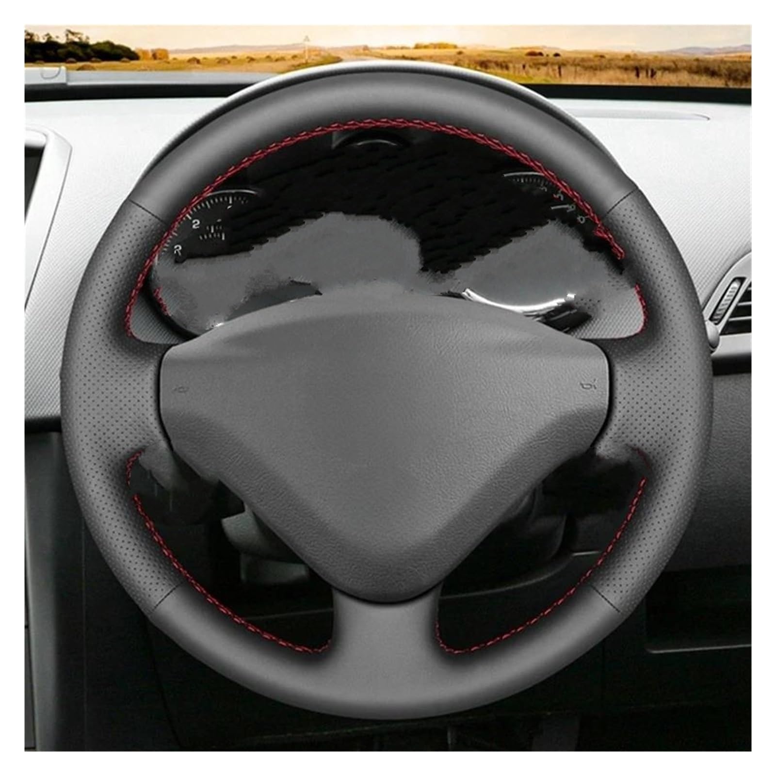 Lenkradbezug Leder DIY Auto Lenkradbezug für Peugeot 207 2006-2014 für Partner 2009-2018 für Expert 2008-2016 für FIAT für Scudo 2010-2016 Auto Lenkradabdeckung(Blau) von SQYHGJ