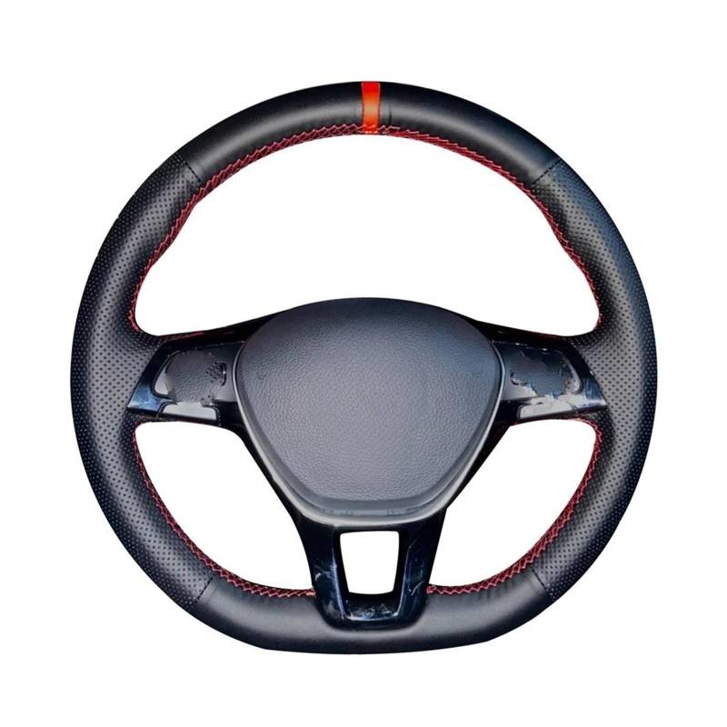 Lenkradbezug Lenkrad Braid Leder Auto Lenkradbezug für Jetta für Passat B8 für VW für Golf 7 für Mk7 Tuguan für Polo Auto Lenkradabdeckung(Orange) von SQYHGJ