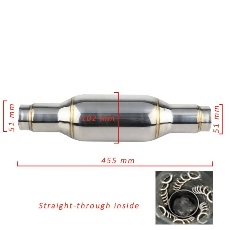 Für Auspuffauto modifizierte Innenrohr mit Gewinde ermöglicht einen stärkeren Motor für Auto Chrom Silber Rohr Schallbombe Ersatz von Zubehör (Color : ZL407a) von SRGDRR