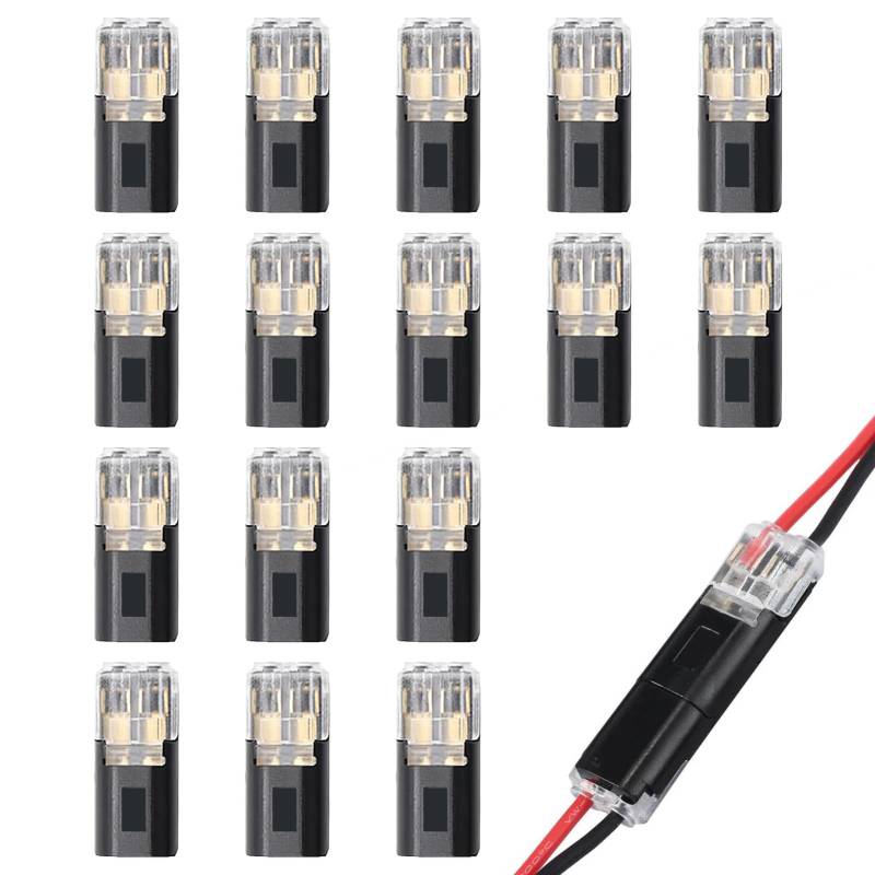 16 Stück Auto Stecker 2 Polig Steckverbindung Kabelverbinder Wasserdicht Steckverbinder 2 polig Schneller Kabel steckverbinder Steckverbinder 12v Steckbarer Kabelanschluss für 18-22 AWG Kabel Crimp von SRLWMYI