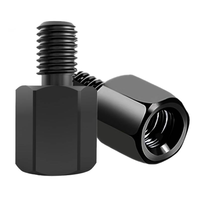 Spiegeladapter M10 auf M8 Motorrad SRLWMYI Motorrad Roller Spiegel Adapter Universal spiegelverlängerung motorrad Schwarz, 2 Stück, Für die meisten Motorräder und Elektrofahrzeuge geeignet von SRLWMYI