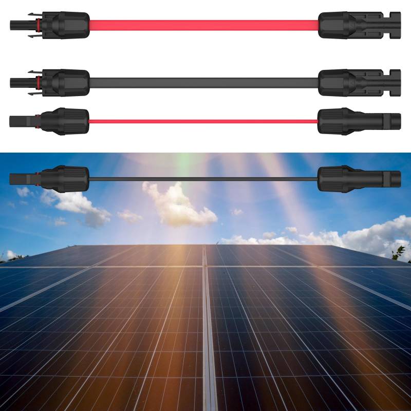 Solarkabel Fensterdurchführung 6mm² Flachkabel PV Kabel für Balkonkraftwerk 50cm, PV Solarkabel MC Fensterdurchführung Flexibel, 1 Paar von SROCHN