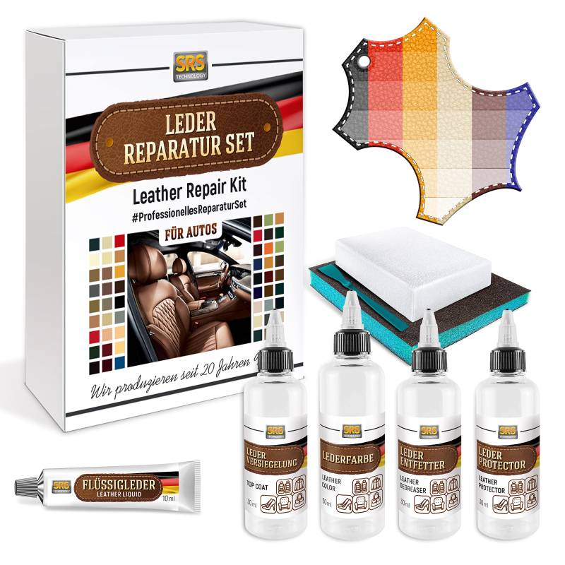 SRS TECHNOLOGY Leder Reparatur Set Professionelles Flüssigleder + Lederfarbe Color Passend für MB Beseitigt Schrammen und Abnutzung an Leder und Kunstleder (Classic Ivory) von SRS TECHNOLOGY