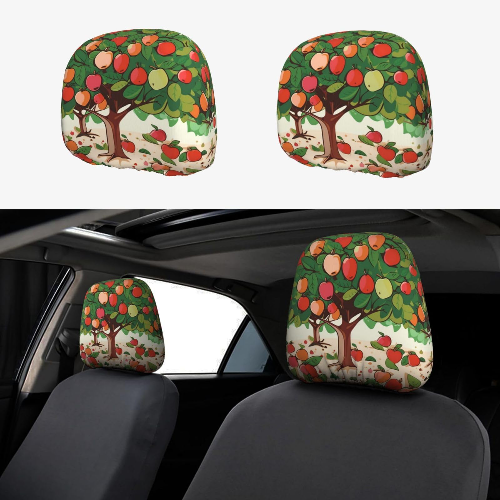 SRSXYMBD Autositzbezug mit Aufdruck "Fruit Under the Tree", 2 Stück von SRSXYMBD