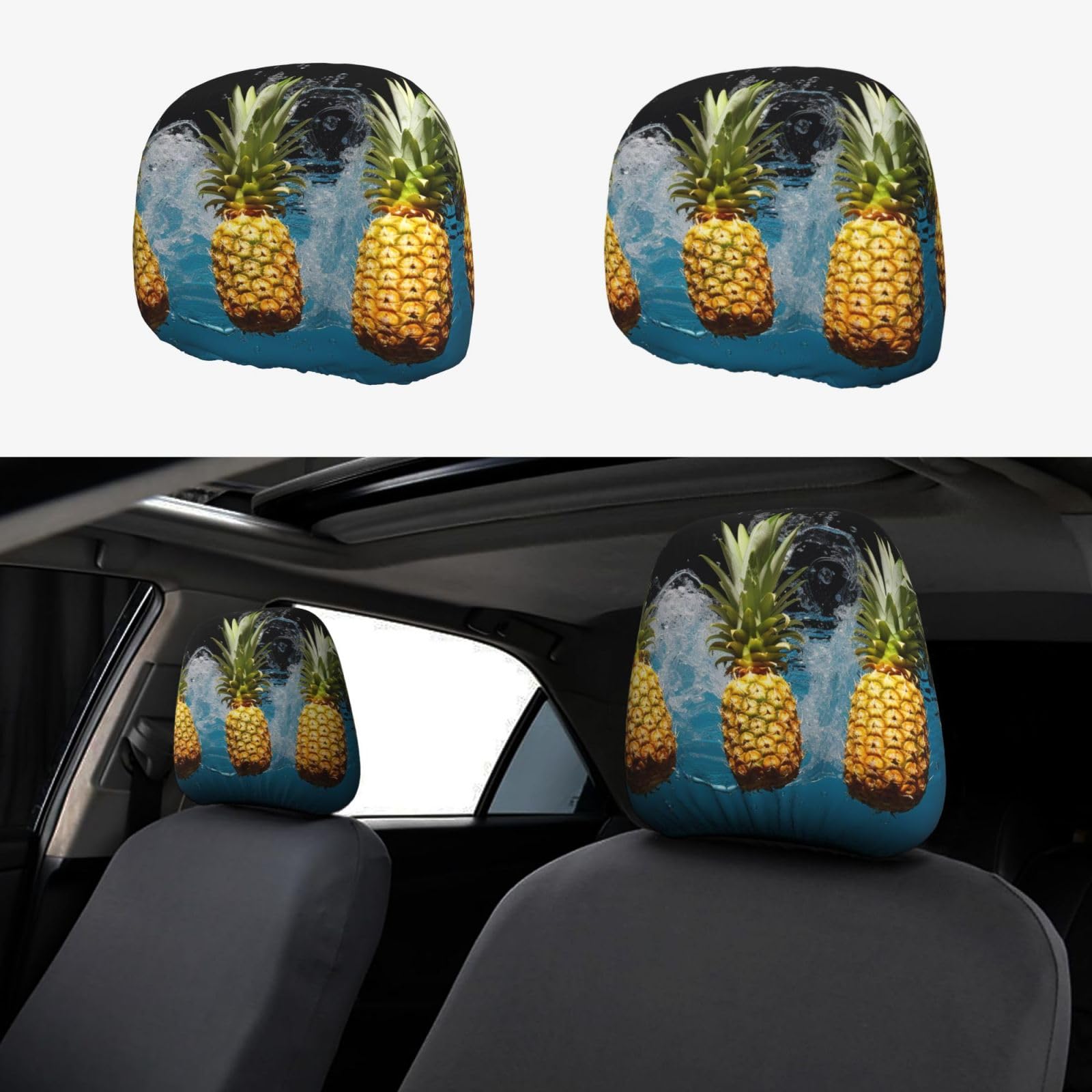 SRSXYMBD Fresh Pineapples1 bedruckter Kopfstützenbezug, 2 Stück von SRSXYMBD