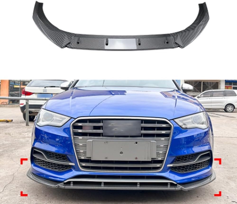 Auto Frontspoiler Für A-UDI S3 8V Early Stage 2013-2016,FrontstoßStange Diffusor Umlenker Spoilerlippe,Front Bumper Splitter Kit,Body Antikollisions Protector,A/Carbon Fiber Look von SSCOR