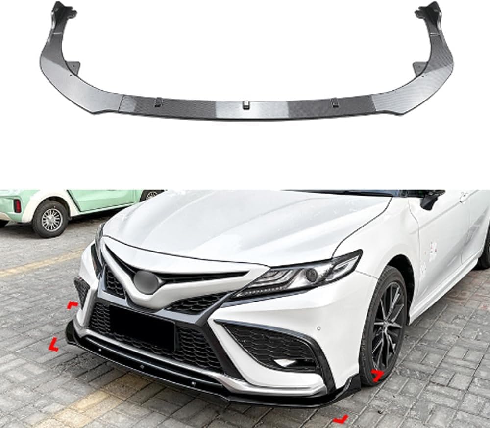 Auto Frontspoiler Für T-oyota Camry XV70 Sports Edition 2021+,FrontstoßStange Diffusor Umlenker Spoilerlippe,Front Bumper Splitter Kit,Body Antikollisions Protector,A/Carbon Fiber Look von SSCOR