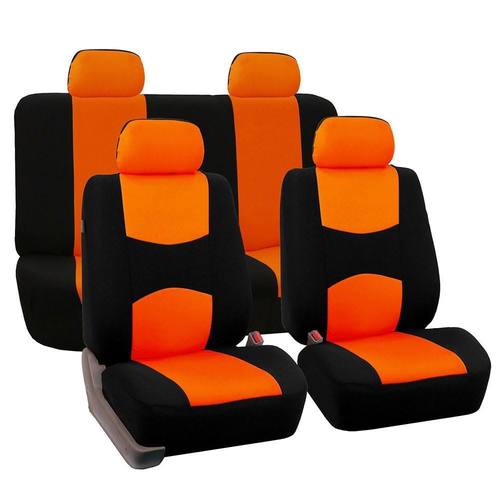 Autositzbezüge Auto Sitzbezüge Set für Toy-OTA C-HR CHR Hybrid/C-HR EV C-EV/electric/2020-2023, Auto-Schonbezüge Stoff Sitzbezug Vorne Und Hinten Innenraum Zubehör,E/Orange von SSIMOO