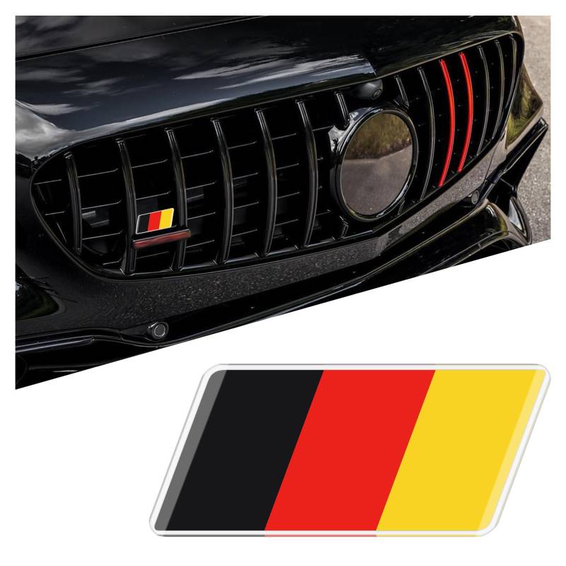 3D-Auto-Emblem-Aufkleber für Auto-Dekoration, einzigartige Deutschland-Flagge, Kühlergrill-Emblem für Frontschutzblech, Tür, Stoßstange, Auto-Abzeichen mit L-förmiger Halterung (Deutschland-Flagge 1) von SSNNUU