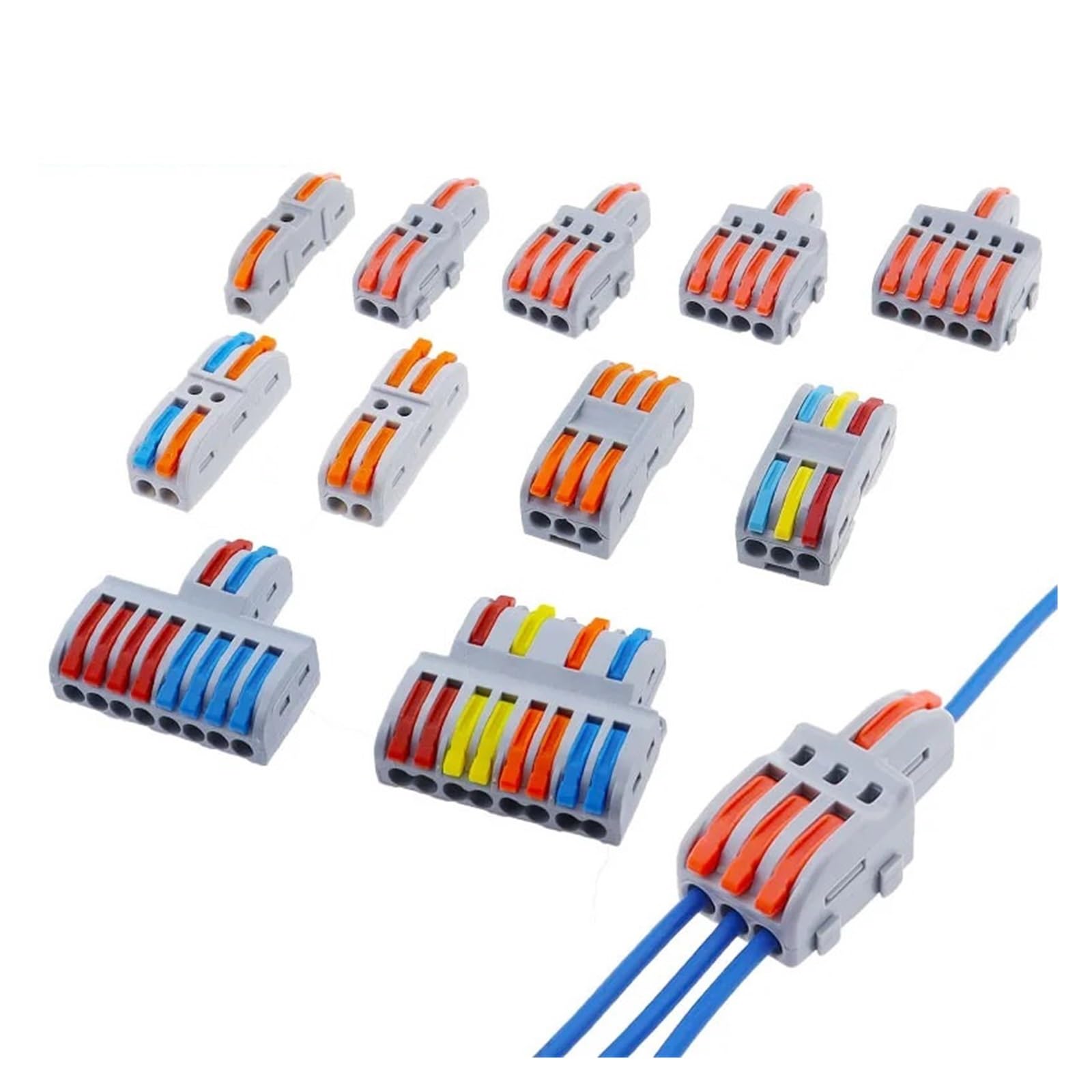 1 in multiple out Quick Wiring Connector Splitter wiring cable Push-in Can Combined Butt Home Terminal Block SPL 222(12AO,One Size) von SSOPTMCB