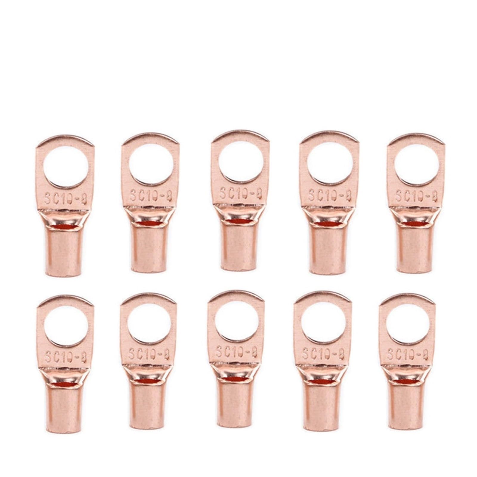 100/50pcs Copper Lug Ring Wire Connectors Cable Crimp Terminal SC6-6 SC6-8 SC10-6 SC10-8 SC16-6 SC16-8 SC25-6(SC10-8,100PCS) von SSOPTMCB