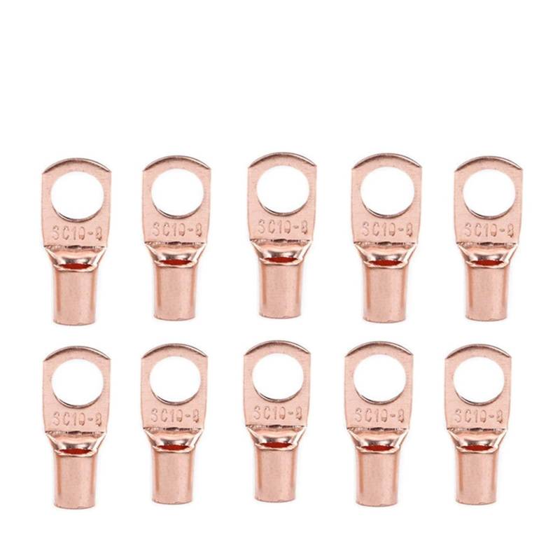 100/50pcs Copper Lug Ring Wire Connectors Cable Crimp Terminal SC6-6 SC6-8 SC10-6 SC10-8 SC16-6 SC16-8 SC25-6(SC10-8,100PCS) von SSOPTMCB