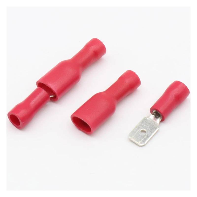 100 Pcs (50Pairs) 4.8mm Red Female Male Electrical & Wiring Connector Insulated Crimp Terminal Spade von SSOPTMCB