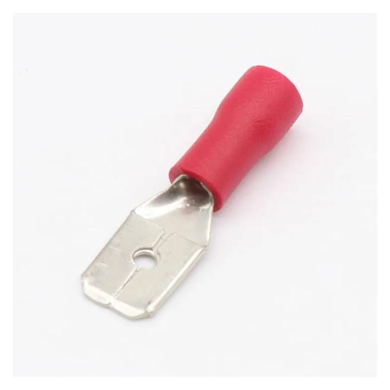 100PCS 6.3mm Female Male Spade Insulated Electrical Crimp Terminal Connectors H1E1 Cable Terminals(100 red male) von SSOPTMCB