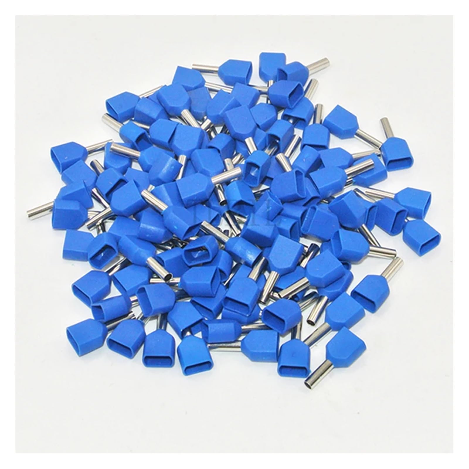 100PCS Red Copper Insulated Ferrules Cord End Crimp Terminal Double Wire Connector Pin Electrical Cable Connector(Blue,100PCS_TE1008) von SSOPTMCB