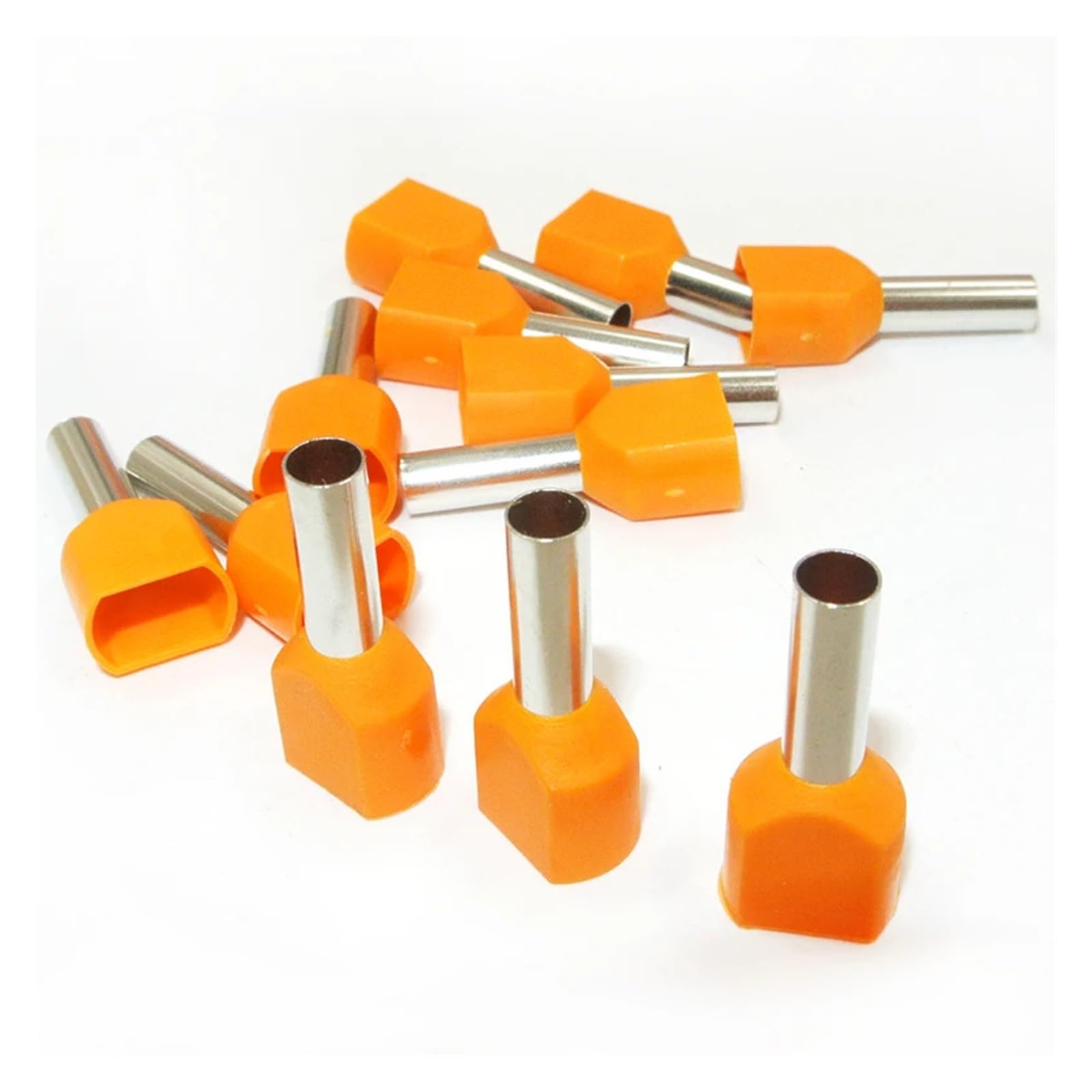 100PCS Red Copper Insulated Ferrules Cord End Crimp Terminal Double Wire Connector Pin Electrical Cable Connector(Orange,100PCS_TE7508) von SSOPTMCB