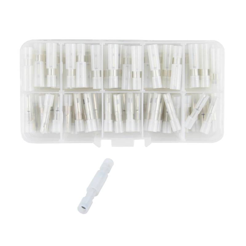 100PCS White Butt Connectors, Fully Insulated Male/Female Wire Connectors, Crimp Terminals 22-18AWG von SSOPTMCB