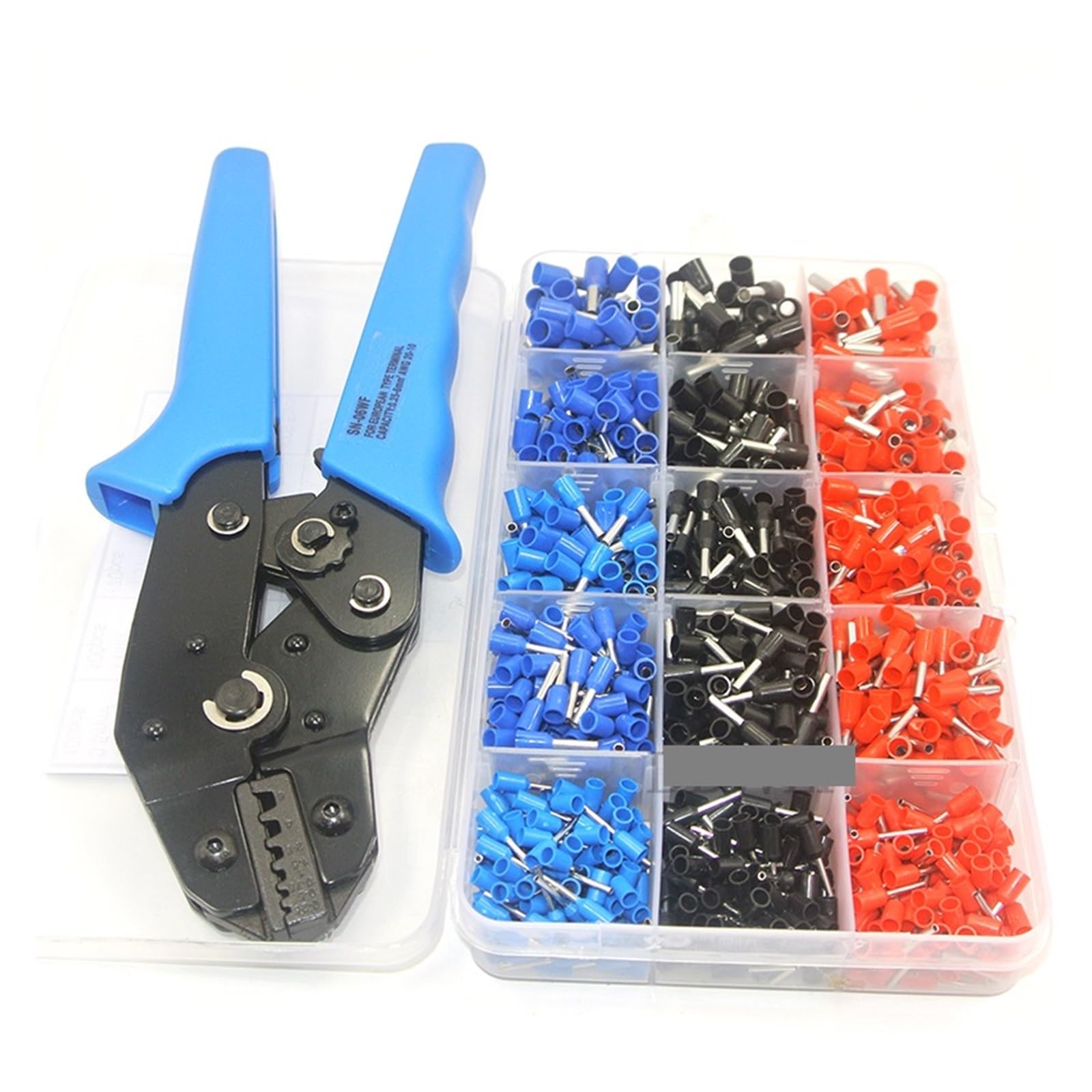 1065 Wire Crimping Tool Kit AWG 12-22 Terminal Connector Sleeves Contractors Ferrule Crimper Pliers Pin End Terminal(1065 and Blue 06wf) von SSOPTMCB