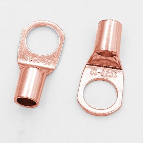 10PCS/5PCS Assortment Tinned Copper Lugs Ring Crimp Terminal Wire Welding Cable Connector Suit SC25-6 SC25-8 SC25-10 SC25-12(SC25-12,100PCS) von SSOPTMCB