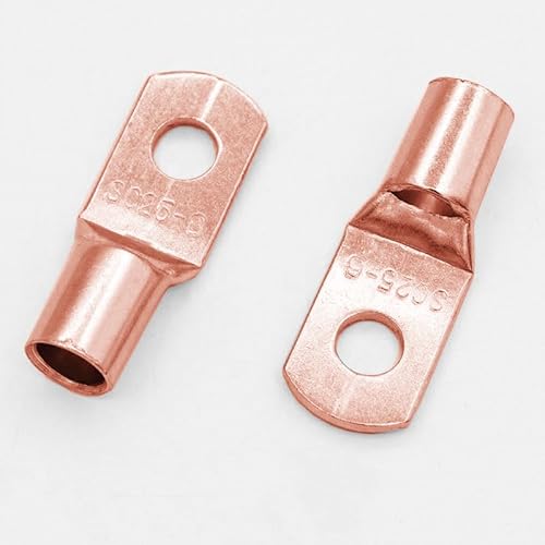 10PCS/5PCS Assortment Tinned Copper Lugs Ring Crimp Terminal Wire Welding Cable Connector Suit SC25-6 SC25-8 SC25-10 SC25-12(SC25-6,50PCS) von SSOPTMCB