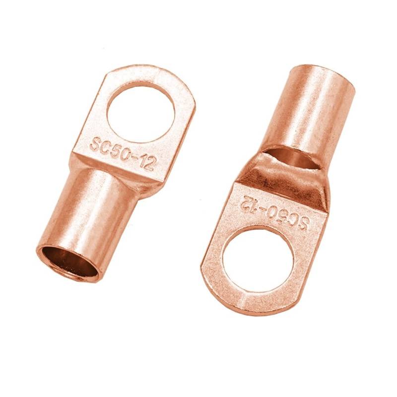 10Pcs/20Pcs Golden SC50-6 SC50-8 SC50-10 SC50-12 SC50-14 Bolt Hole Tinned Copper Cable Lugs Battery Terminals 50mm Wire(SC50-12,50PCS) von SSOPTMCB