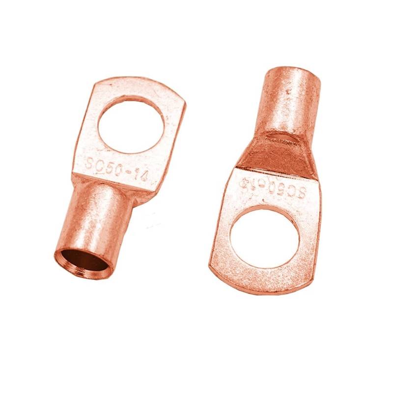 10Pcs/20Pcs Golden SC50-6 SC50-8 SC50-10 SC50-12 SC50-14 Bolt Hole Tinned Copper Cable Lugs Battery Terminals 50mm Wire(SC50-14,50PCS) von SSOPTMCB