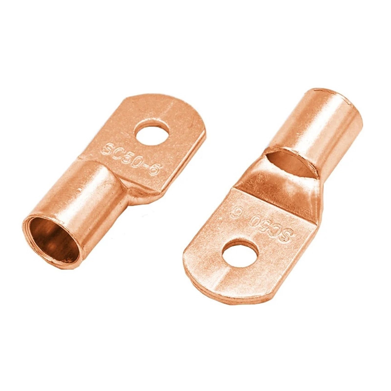 10Pcs/20Pcs Golden SC50-6 SC50-8 SC50-10 SC50-12 SC50-14 Bolt Hole Tinned Copper Cable Lugs Battery Terminals 50mm Wire(SC50-6,50PCS) von SSOPTMCB